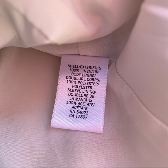 Banana Republic Cream Beige 100% Linen Exterior Blazer Sz 6 - Picture 11 of 13